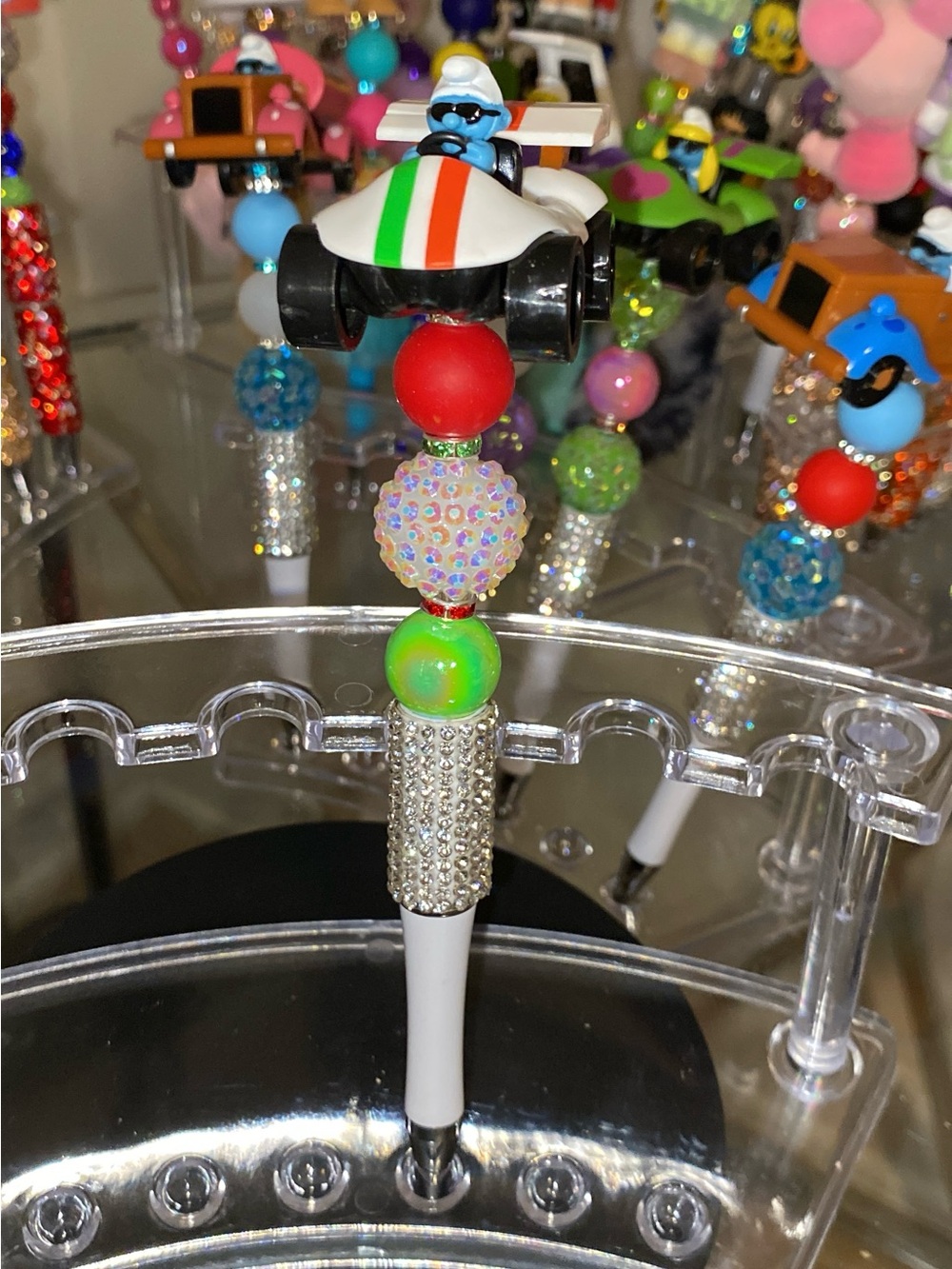 Smurf Beaded Pen - White & Multicolor